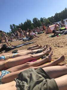 A Group of Nice Girls Chilling at the Beach