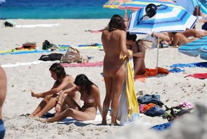 Nude beach and topless girls