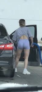 Diosafit spandex shorts on Latina girl @ car wash  Super nice booty!