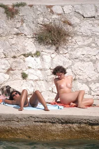 Nude girls on a beach in Hvar, Croatia