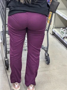 Green and purple tight pants