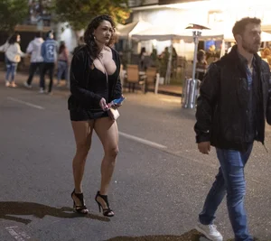 Hot city night street girls