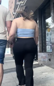 Thick Portuguese Baddie with a BBL in spandex flares
