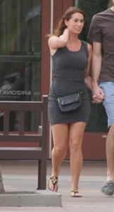 Curvy and beautiful lady in a short skirt with her man