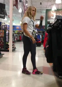 Dick's sexy employees in leggings with nice asses