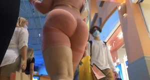Bubble butt in pink gym set (NOT OC)