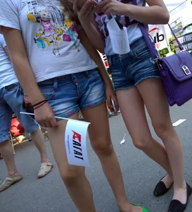 Street Candid Girl with Thin Nice Legs