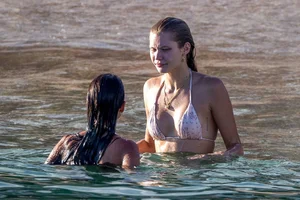Josie Canseco in a bikini on the beach with some sexy friends in Cabo San Lucas