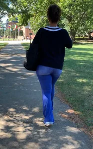 Thick ass caught walking home in jeans