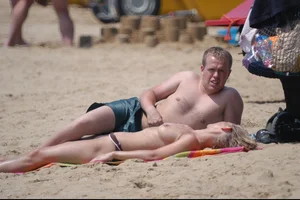 Girls on a nude beach in Bibione, Italy