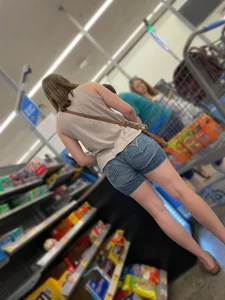 PAWG in Jean Shorts, her ass are eating those shorts up!