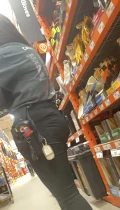 Home Depot girl fills black jeans