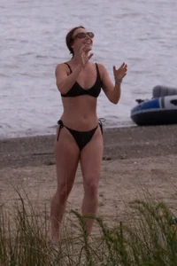 Playing in a bikini