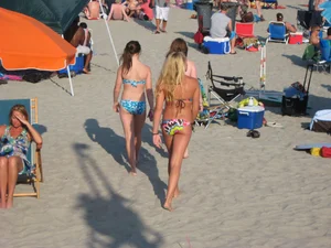 Mix of candid girls at the beach and in bikinis