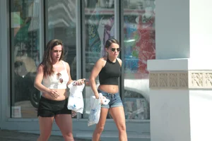 Sexy Florida beach bikini girls, some topless