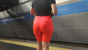Bubble butt in spandex shorts