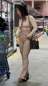Mixed-Asian/White Girl w/ Phat Ass Squeezed into tight Flare Jeans