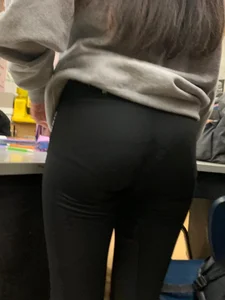 Hot Latina In Super Tight Leggings with Pantyline
