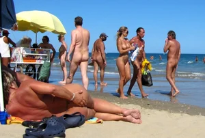 Nude beach and topless girls