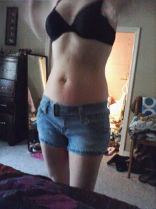 Milf in Bra and Denim Mini Shorts Home Candid