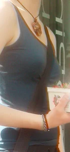 Braless babe in tank top with puffy pokies