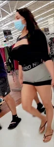 Hispanic fake tits and BBL bent over pussy close up