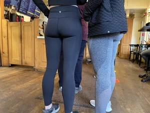 Cute booty in black spandex