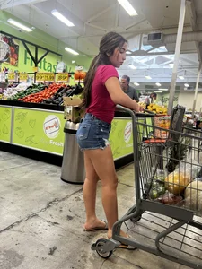 Beautiful Latina booty short denim shorts  bonus fat ass spandex