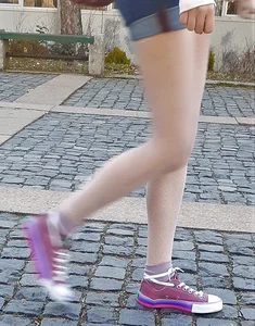Slim teen legs street candid closeups