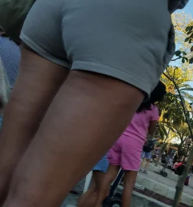 Two asians in shorts, good legs