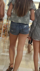 Beautiful teen jean short shorts VPL OC!!