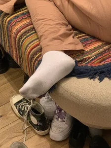 Teen Girl's Feet in White Socks Home Creepshots
