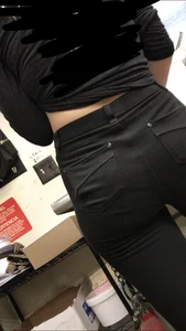Hot coworker with a nice ass in tight black jeans