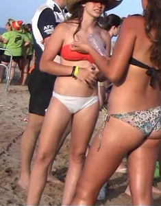 Candid beach and bikini babes