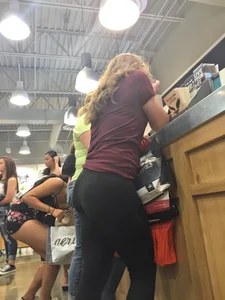 Girl in Tights Cafeteria Booty Closeups