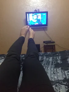 Selfies of gils' feet and legs