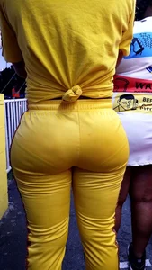 Ebony showing VPL in outfit
