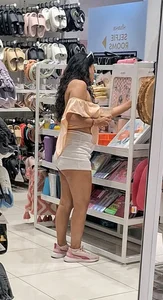 Brunette in white shorts, VPL + cheeks out [oc]