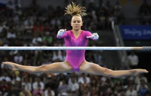 Hot Athlete Girl During Jump - Hot Skinny Legs with Great Stretch