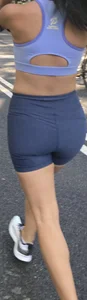 Three hot asses in yoga pants and shorts