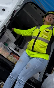 Latina food truck lady at the jobsite