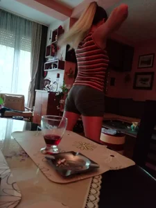 Skinny Girl in Spandex Sports Shorts Exercising at Home Creepshots