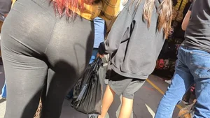 Latina with See Thru Leggings VTL Big Culo