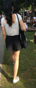 Park Candid of Cute Girl with Thin Sexy Legs