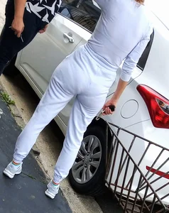 Milf all in white with delicious VPL