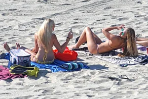 San Diego beach various sexy girls in bikinis