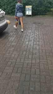 Sexy candid girl in shorts with gorgeous legs street video