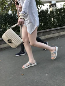 Girl in Mini Shorts Hot Skinny Legs Street Creepshot