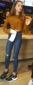 Perfect ass in tight blue jeans with a phone in back pocket at the store creepshots