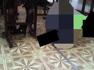Feet In Pantyhose With Shoes Taken Off Under Desk in College Classroom
